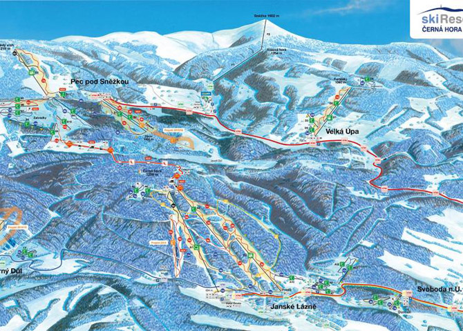 Das malerische Skigebiet Velka Upa